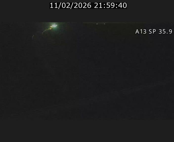 Webcam trafic sur A13 à l'entrée ouest du tunnel Markusbierg à Remerschen. Vue orientée vers Mondorf-les-Bains.