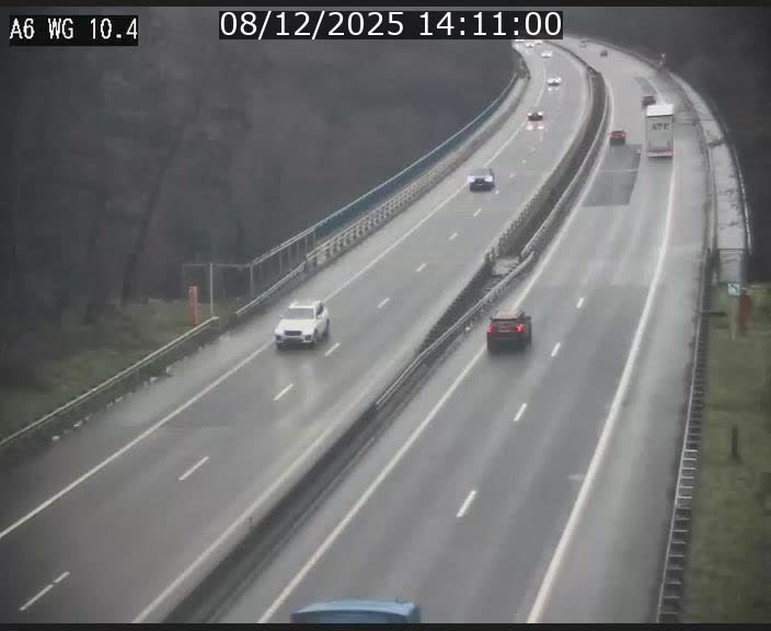 Traffic live webcam Luxembourg Mamer - A6 - BK 10.4 - direction Luxembourg/France/Allemagne