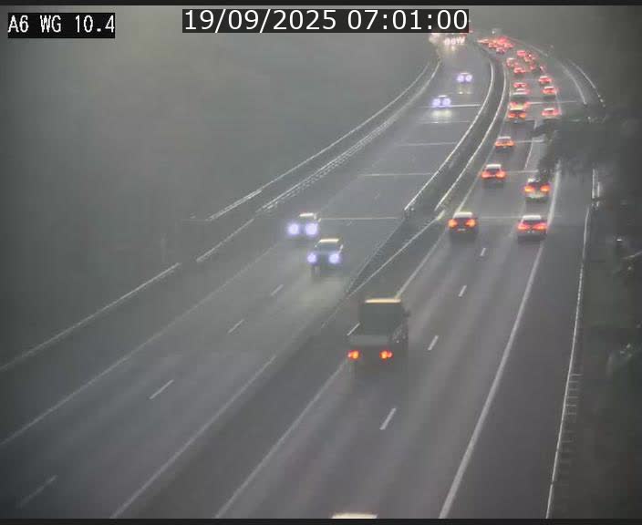 Traffic live webcam Luxembourg Mamer - A6 - BK 10.4 - direction Luxembourg/France/Allemagne