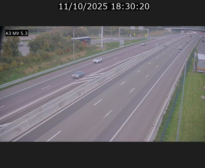 Webcam à l'Aire de Berchem au Luxembourg sur l'A3. Vue orientée vers la France