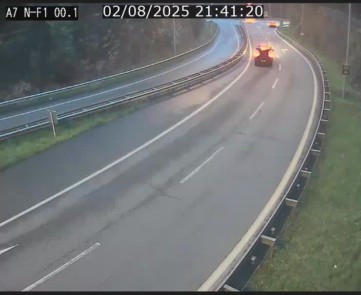 Webcam autoroute Luxembourg A7 située dans la sortie 1 Waldhof, vers la N11, avant le Tunnel Stafelter