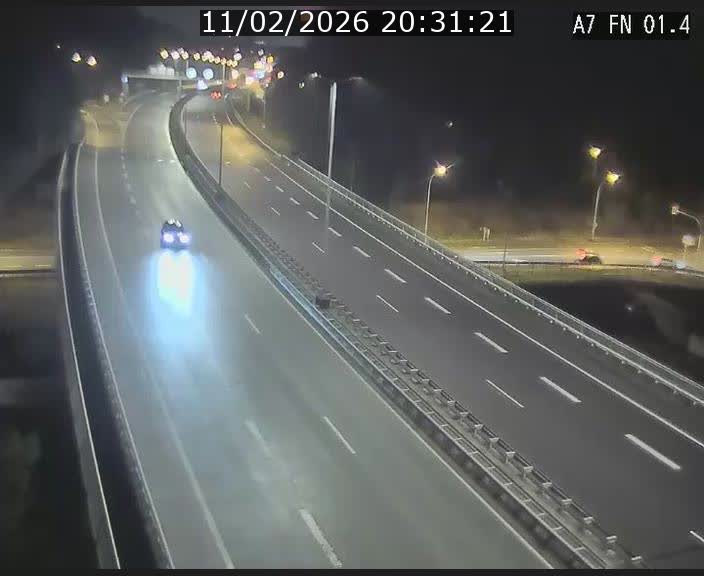 Caméra autoroute Luxembourg A7 - Tunnel Stafelter - direction Echangeur Grünewald
