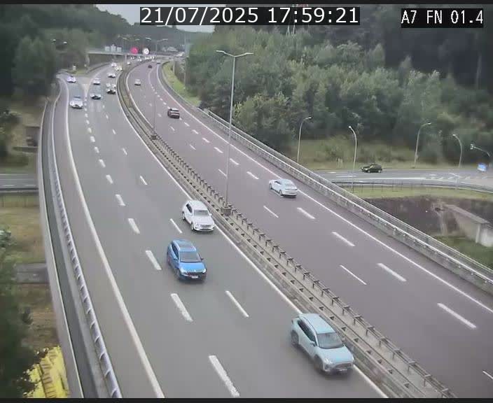 Caméra autoroute Luxembourg A7 - Tunnel Stafelter - direction Echangeur Grünewald