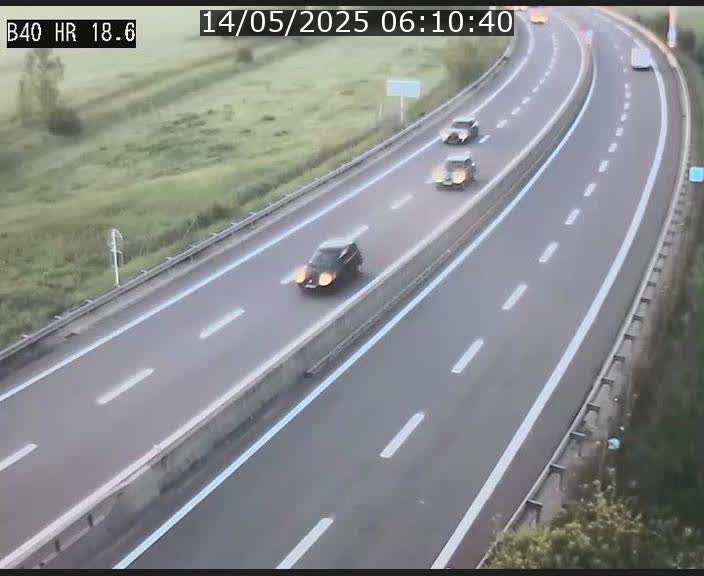 Webcam sur la route de liaison entre Micheville et Esch-Belval à la frontière entre le Luxembourg et la France. Vue orientée vers la Lorraine.