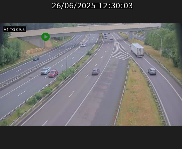 Traffic live webcam Luxembourg Jonction Grünewald - A1 direction Luxembourg-ville - BK 9.5
