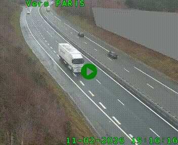 Caméra routière sur l'autoroute A20 à Saint-Pardoux-l'Ortigier, à la jonction avec l'A89. Vue orientée vers Paris