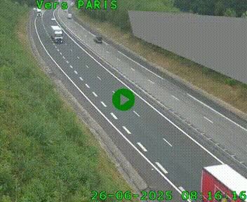 Caméra routière sur l'autoroute A20 à Saint-Pardoux-l'Ortigier, à la jonction avec l'A89. Vue orientée vers Paris