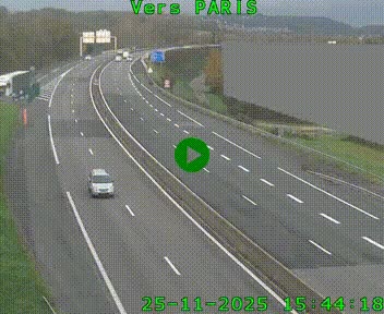 Caméra routière sur l'autoroute A20 à Brive-la-Gaillarde, à la jonction avec l'A89. Vue orientée vers Paris