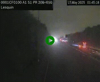 Webcam autoroute A1 à hauteur de Lesquin. Vue orientée vers Lille