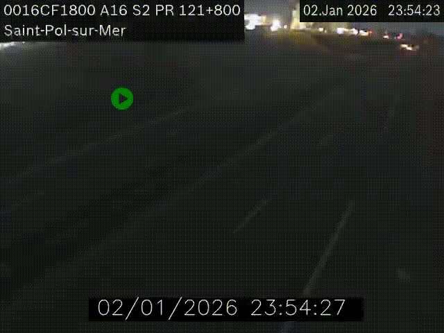 Webcam autoroute A16 à proximité de Dunkerque, à hauteur de la sortie Saint-Pol-sur-Mer. Vue orientée vers Calais
