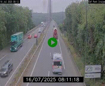 Webcam sur la N165 après le Pont de l'Iroise, à l'entrée de Brest