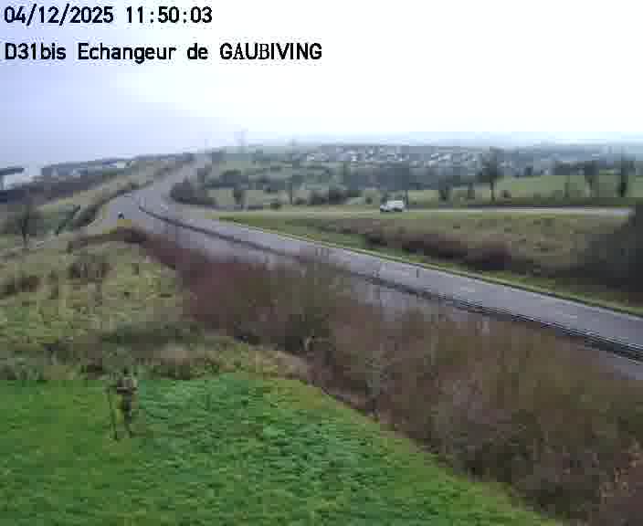 Dispositif d’observation sur D31bis (France) à Gaubiving, en direction de Sarreguemines, offrant une visualisation fiable des conditions de circulation.