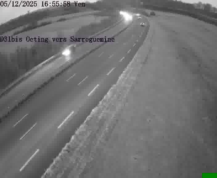 Webcam installée le long de D31bis (France) à Oeting, pointée vers Sarreguemines, utile pour suivre précisément les conditions de trafic.