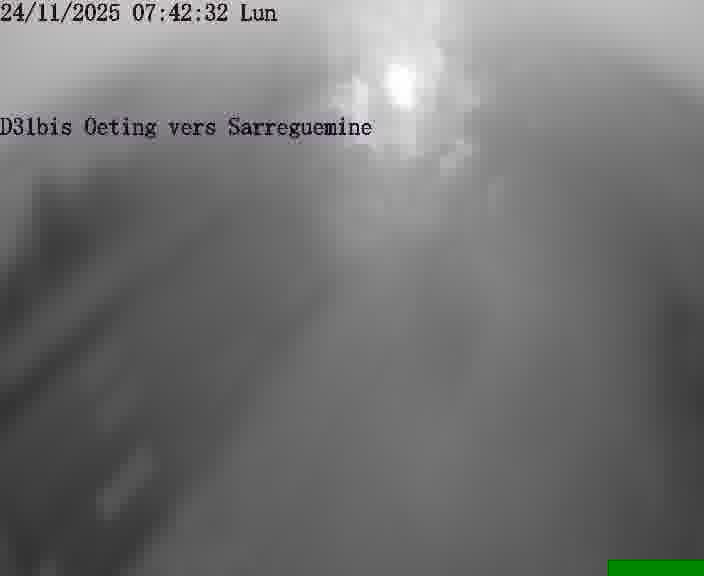 Webcam installée le long de D31bis (France) à Oeting, pointée vers Sarreguemines, utile pour suivre précisément les conditions de trafic.