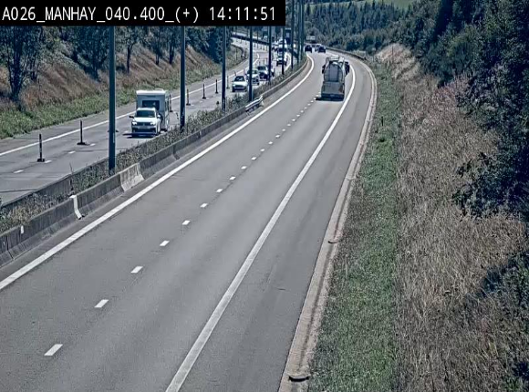 Webcam autoroute A26/E25 à hauteur de Manhay, avant la jonction avec la N651 en direction de Luxembourg - BK 40.4