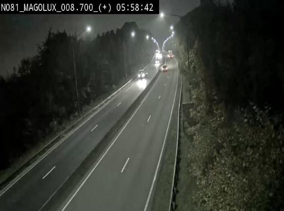 Webcam sur la N81 (E411) à hauteur de la jonction avec la N883. Vue orientée vers Longwy