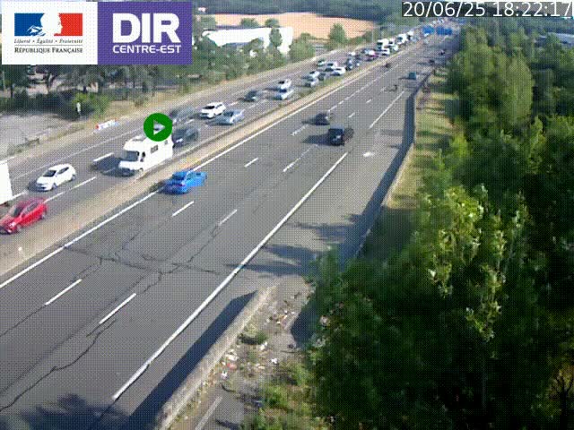 Caméra de circulation à Saint-Priest à la jonction entre l'A43 et l'A46 en direction de Marseille