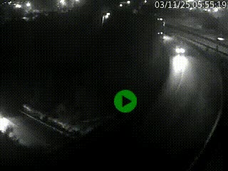 Caméra autoroute à la jonction entre l'A7 et la D301 (Boulevard urbain Sud de Lyon) à Feyzin, au sud de Lyon. Vue orientée vers Mions