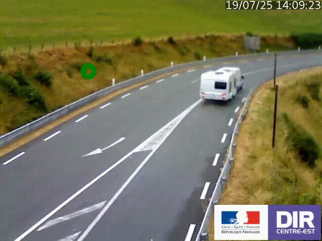 Webcam sur le col Pin Bouchain, vue orientée vers Roanne, en provenance de Lyon sur la nationale 7 (N7)