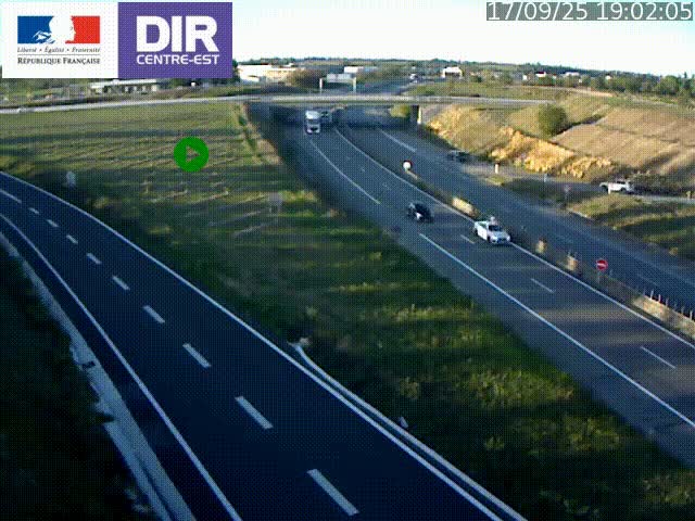 Webcam sur le contournement de Valence, sur la Nationale 7, caméra orientée vers Lyon