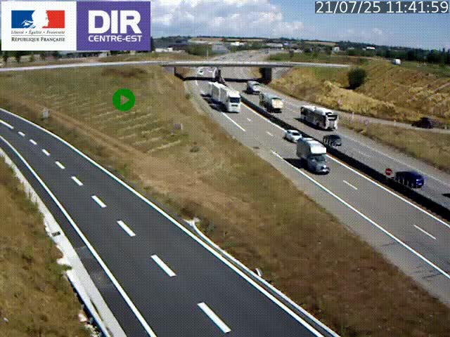 Webcam sur le contournement de Valence, sur la Nationale 7, caméra orientée vers Lyon