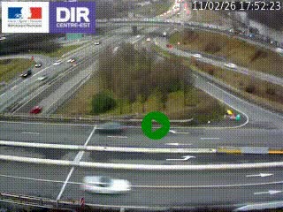 Webcam traffic à Grenoble-sud sur l'autoroute A480. Vue orientée vers l'entrée et la sortie de Grenoble