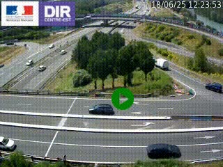 Webcam traffic à Grenoble-sud sur l'autoroute A480. Vue orientée vers l'entrée et la sortie de Grenoble