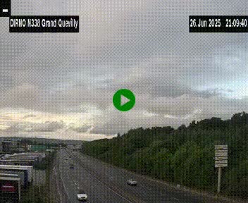Webcam routière sur N338 à hauteur de Grand-Quevilly en périphérie de Rouen. Vue orientée vers Rouen