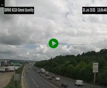 Webcam routière sur N338 à hauteur de Grand-Quevilly en périphérie de Rouen. Vue orientée vers Rouen