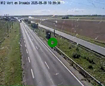 Webcam à hauteur de Vert-en-Drouais sur la N12, en périphérie de Dreux. Vue orientée vers Alençon