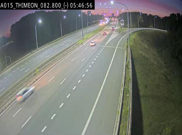 Caméra trafic Belgique - Thiméon - E42, jonction avec A54 (E420) direction La Louvière/Charleroi - BK 82.82