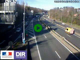 Caméra autoroute sur A6 - Valvert, près de Lyon, en direction de Paris, à hauteur de la sortie 36 Porte du Valvert