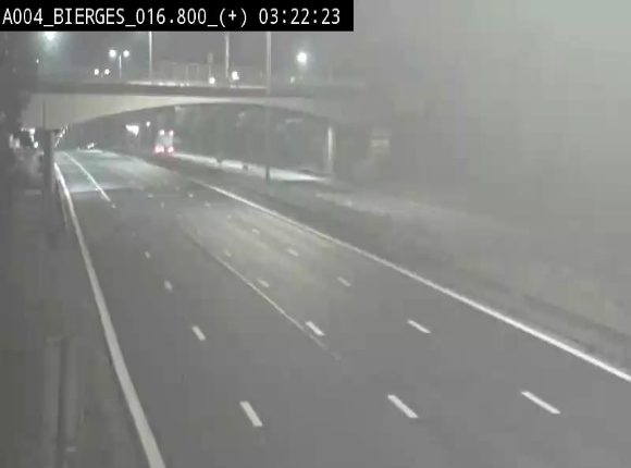 Webcam à Wavre, à hauteur de la sortie 5 Bierges. Vue orientée vers Namur