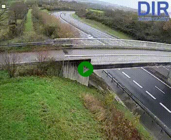 Webcam sur A84 à hauteur de Pont-Farcy, au niveau du pont autoroutier sur la Vire, au sud de Saint-Lô