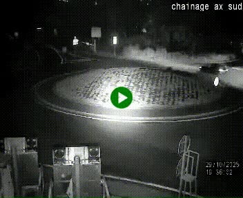 Webcam au nord d'Ax-les-Thermes au niveau de l'aire de chaînage de la N20. Vue orientée vers les Pyrénées, en direction de Pas de la Case