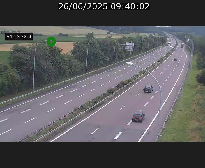 Traffic live webcam Luxembourg Flaxweiler - A1 direction Luxembourg - BK 22.4