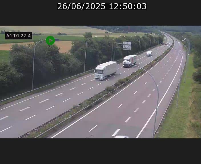 Traffic live webcam Luxembourg Flaxweiler - A1 direction Luxembourg - BK 22.4
