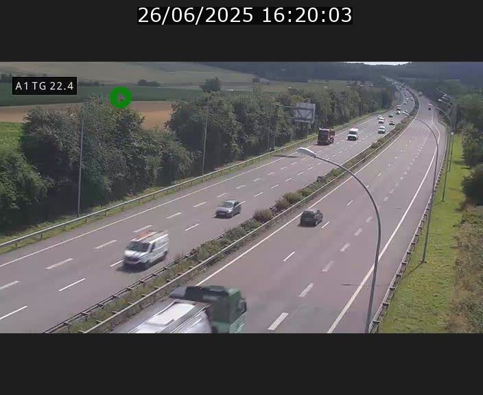 Traffic live webcam Luxembourg Flaxweiler - A1 direction Luxembourg - BK 22.4