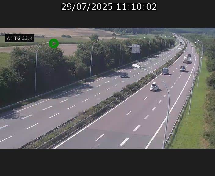 Traffic live webcam Luxembourg Flaxweiler - A1 direction Luxembourg - BK 22.4