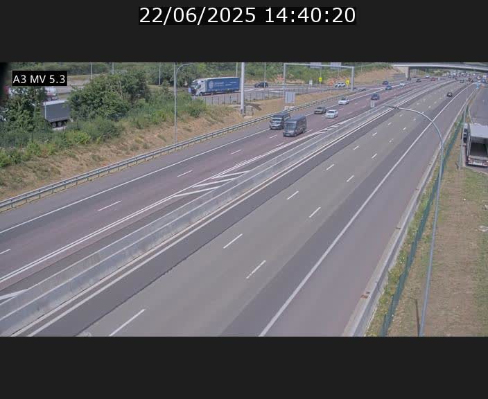 Webcam à l'Aire de Berchem au Luxembourg sur l'A3. Vue orientée vers la France