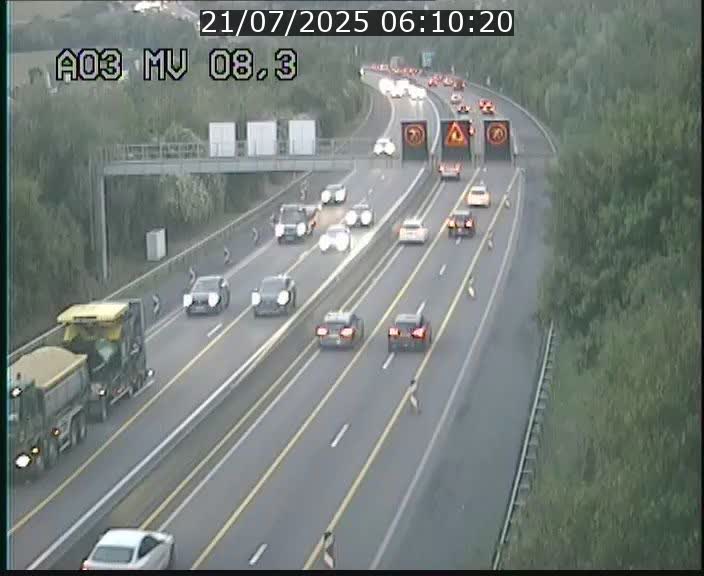 Webcam Autoroute après la Croix de Bettembourg en direction de Luxembourg sur l'A3