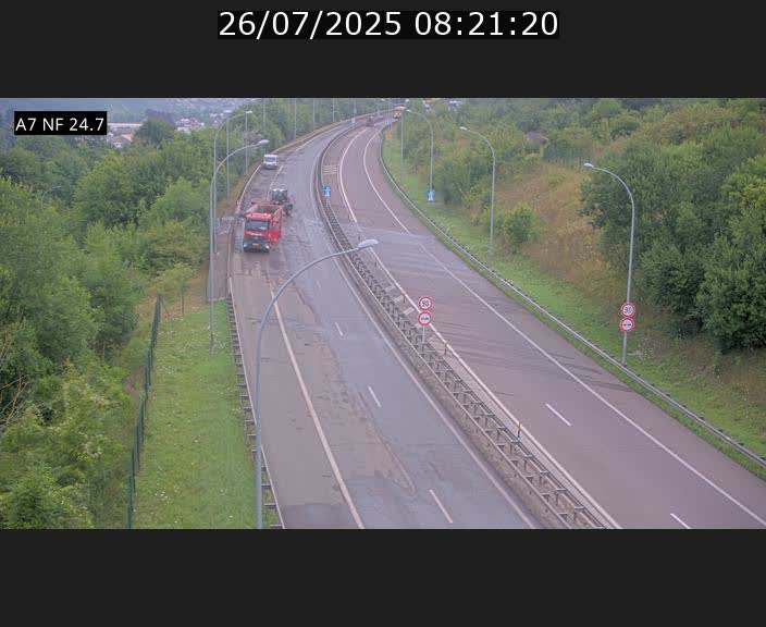 Caméra trafic Luxembourg - A7, Schieren direction Mersch
