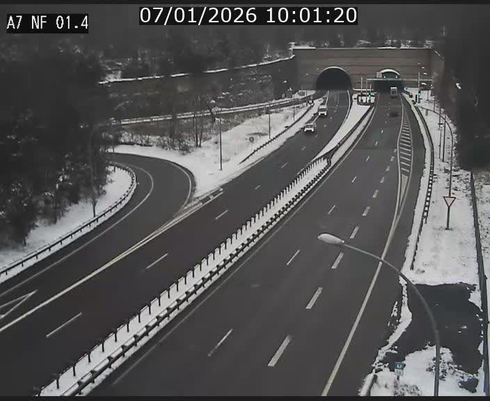 Caméra autoroute Luxembourg A7 - Echangeur Waldhaff - direction Tunnel Stafelter