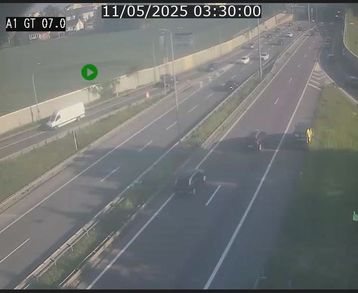 Traffic live webcam Luxembourg Cents - A1 direction Kirchberg - BK 7