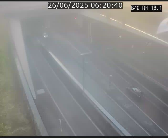 Webcam sur la route de contournement d'Esch-Belval avant le tunnel Central Gate au niveau de la porte de France et du radar fixe