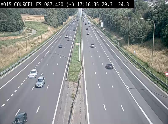 Webcam autoroute Belgique - Viesville - E42 direction Mons - BK 84.35
