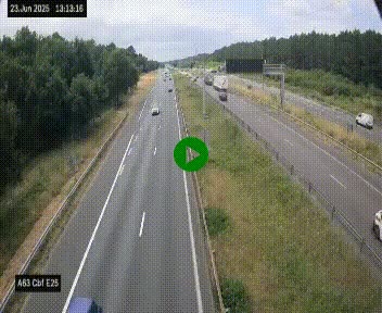 Webcam autoroute A63 en périphérie de Bordeaux au sud-est de la ville, en provenance du bassin d'Arcachon. Vue orientée vers Bordeaux