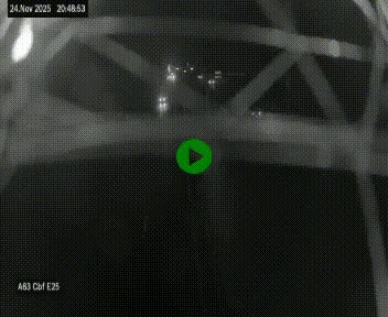 Webcam autoroute A63 en périphérie de Bordeaux au sud-est de la ville, en provenance du bassin d'Arcachon. Vue orientée vers Bordeaux