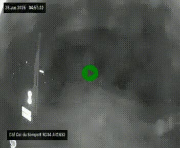 Webcam au col du Somport, côté français, sur la N134, dans les Pyrénées, en direction de l'Espagne, à 1632 mètres d'altitude