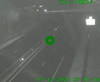 Caméra routière sur l'autoroute A20 au nord de Limoges, à la jonction avec la N520. Vue orientée vers Paris